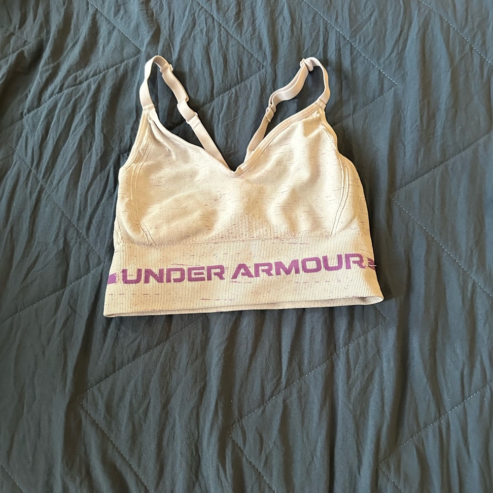 Under Armour Women's Tan and Purple Sports Bra
